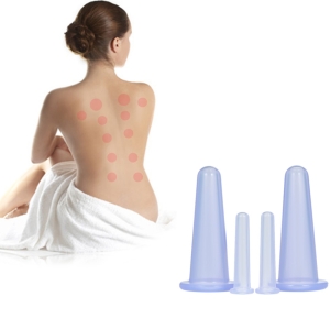 4 x Силиконови вендузи за масаж на Лице и Врат + Почистваща четка за лице