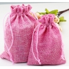 Ленена Подаръчна Торбичка за Гривни в Розов цвят, 7х9 см