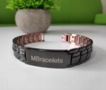 Титаниева Магнитна Гривна за Високо Кръвно, Черна с Надпис "MBracelets" T-380