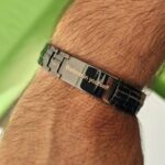 Титаниева Магнитна Гривна за Високо Кръвно, Черна с Надпис "Believe in Yourself"